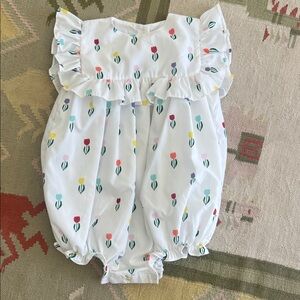 Cecil & Lou Floral Ruffle Baby Romper, size 2T